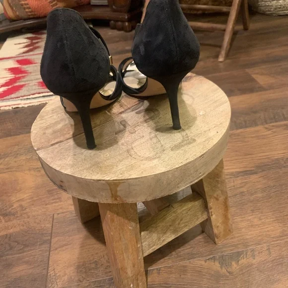 Kate Spade Black Suede  Open Toe Heels - Picture 7 of 12